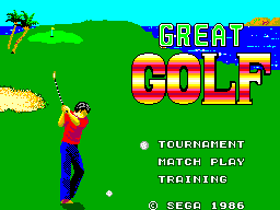 Great Golf title screen for Sega Master System